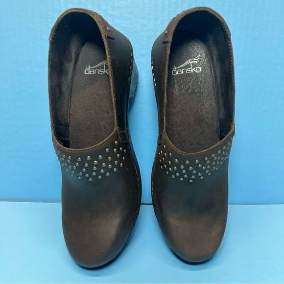 Dansko Womens Mavis Milled Studded Brown Nubuck Clogs EU38/US7.5-8 - Picture 9 of 10